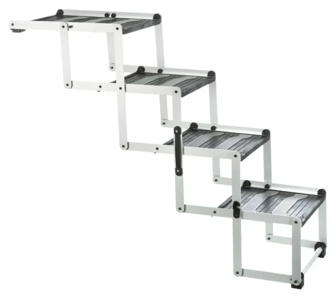 4-stufige Falt-Treppe, Aluminium/TPR